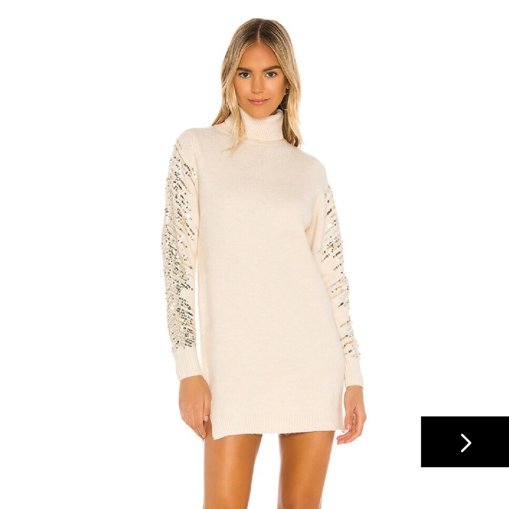 Superdown Sequin Embellished Sweater Dress